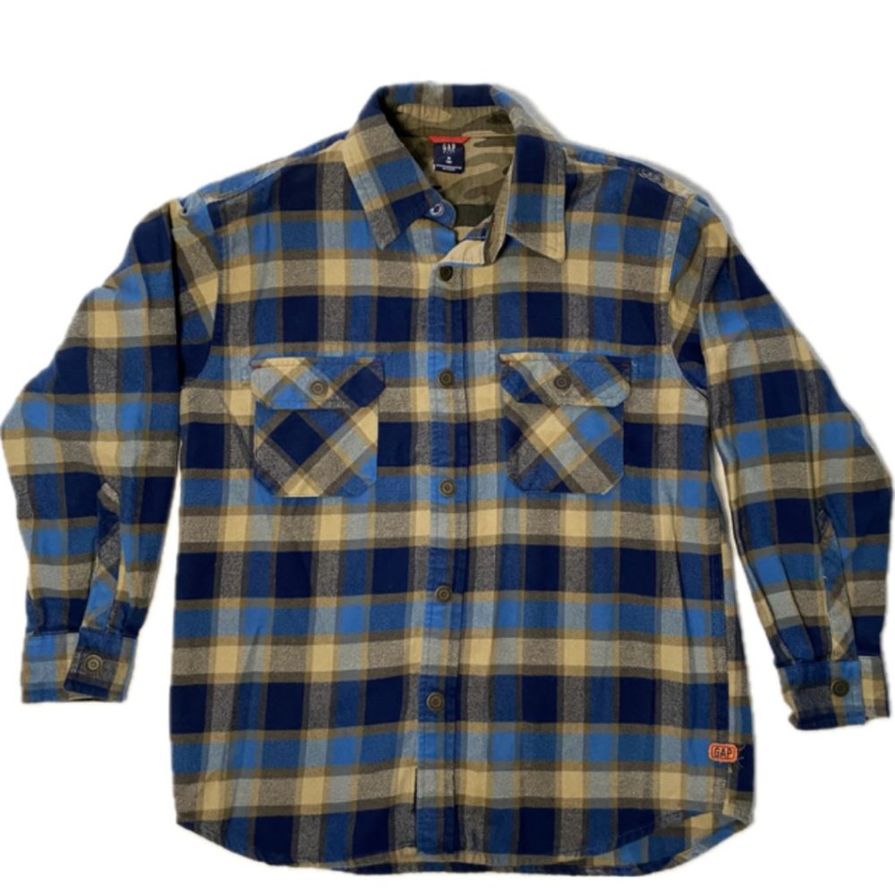 Gap Kids Western Style Flannel Snap Buttons - Medium (8) - Pre-owned, Vintage